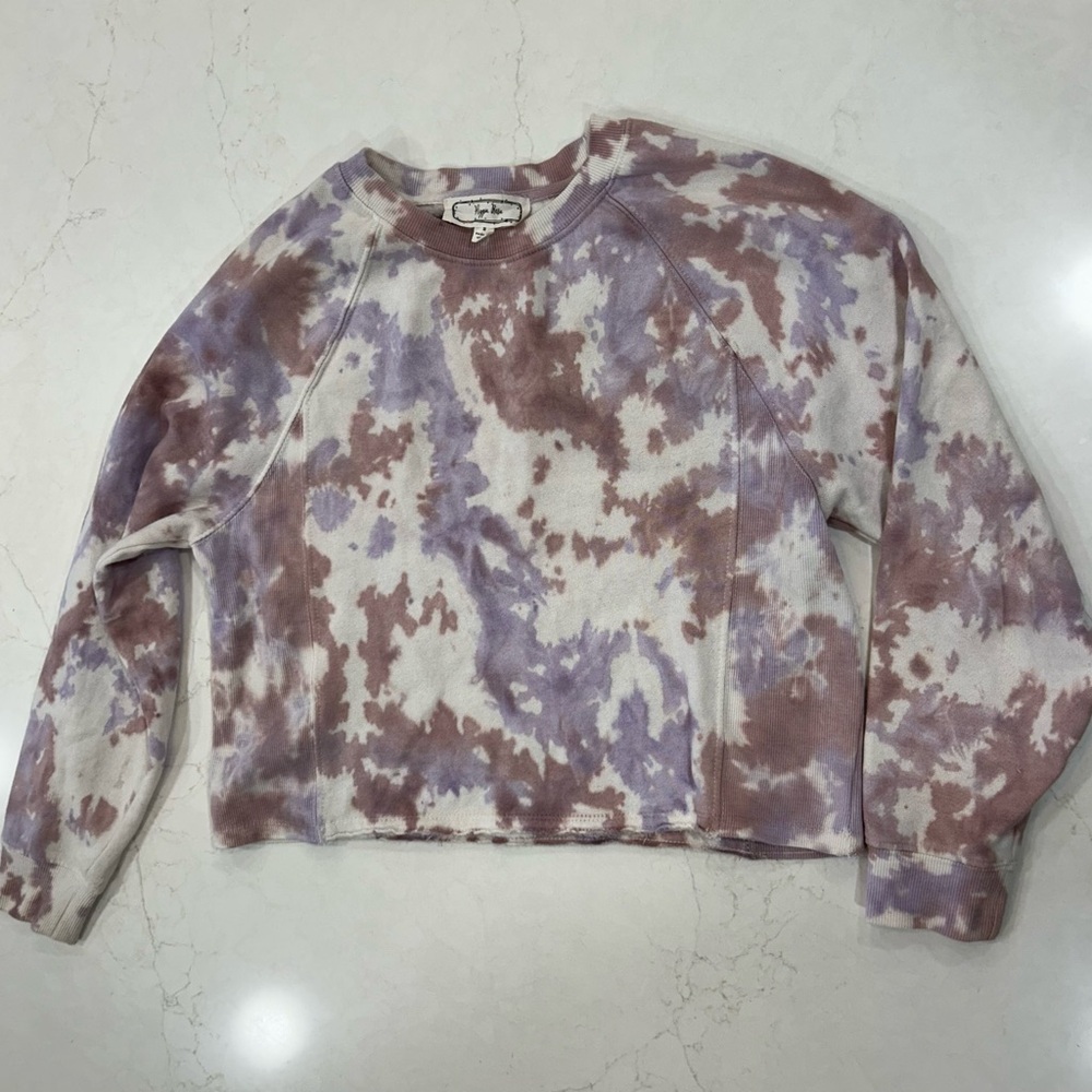 Hippie Rose Purple and Cream Tie-Dye Sweatshirt